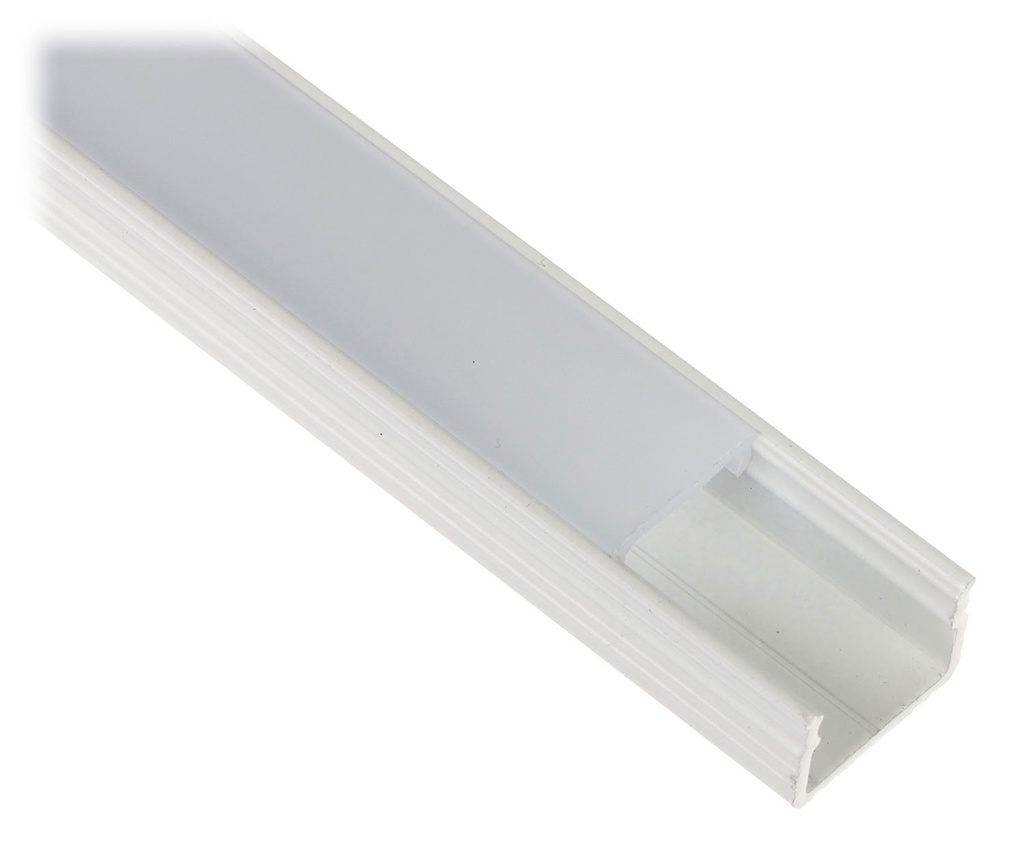 Profilé Laqué Blanc A/Diffuseur Opal P/Ruban Led Max 10Mm Ep.6.6Mm Lg 2M