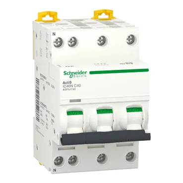 [SCH-A9P54740] Disjoncteur, Acti9 IC40N, 3P+N, 40A, Courbe C, 6000 A Ref EU A9P24740