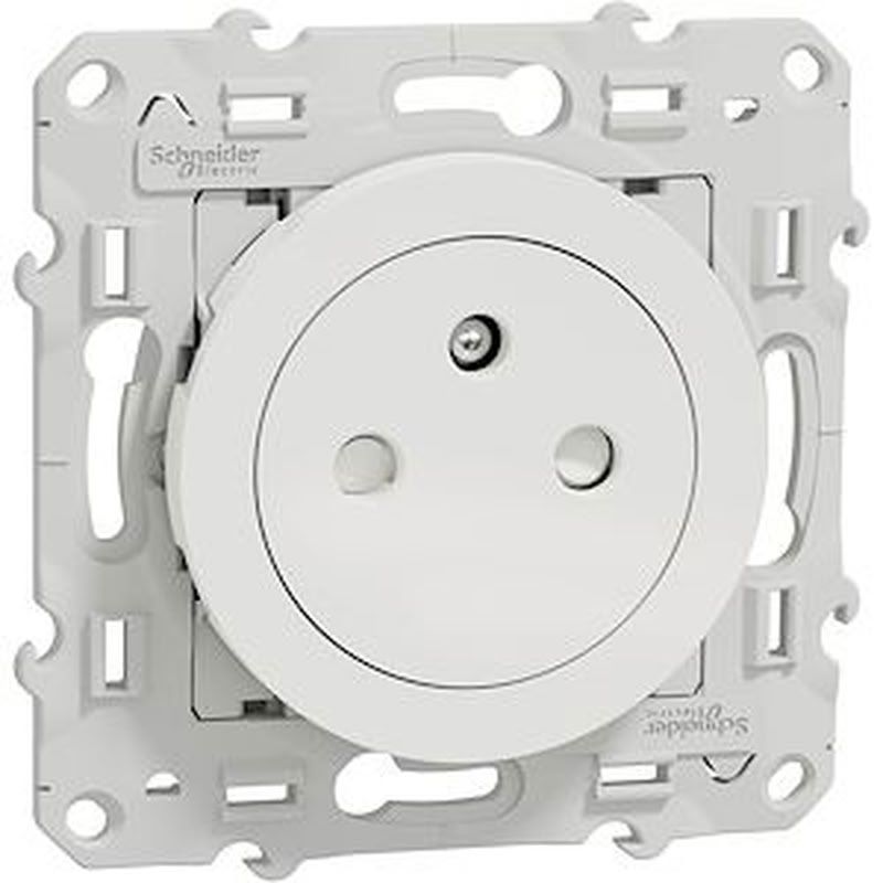 Odace - prise de courant 2P+T affleurante - blanc S520052