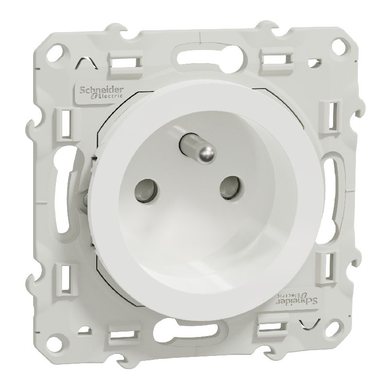 [SCH-S520059] Odace prise de courant 2P+T blanc, à vis, 2 connex S520059