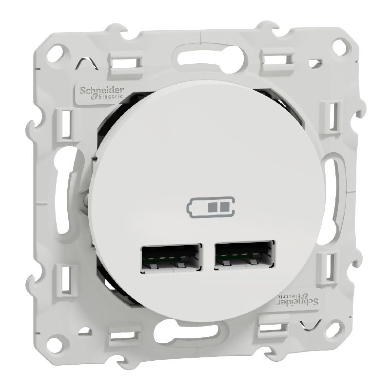 [SCH-S520407] Odace - double chargeur usb 2.1 A - blanc S520407