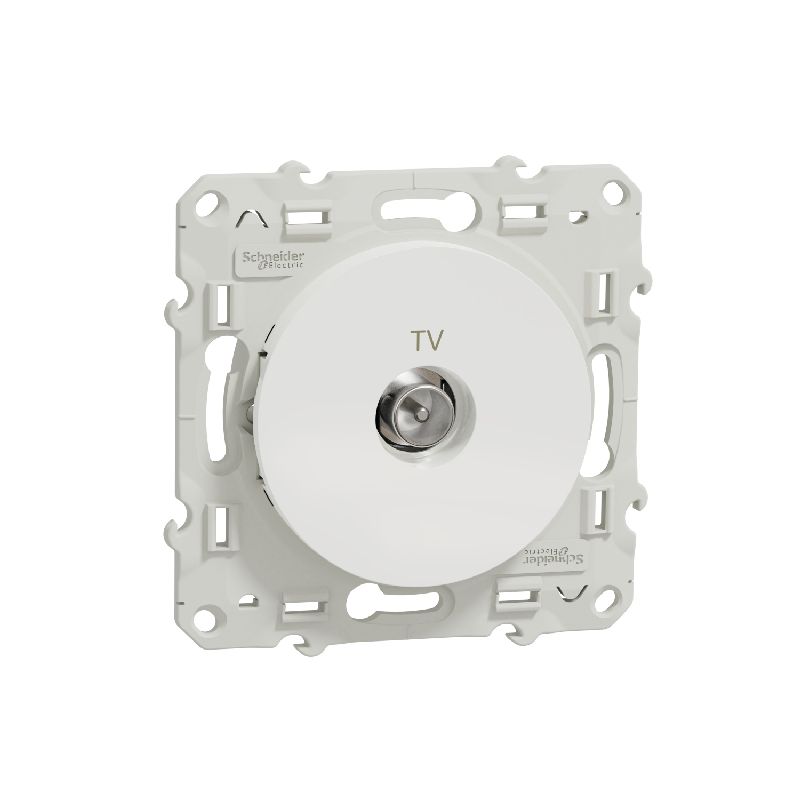 Odace - Prise TV simple blanche (RAL 9003) - Fixat S520445