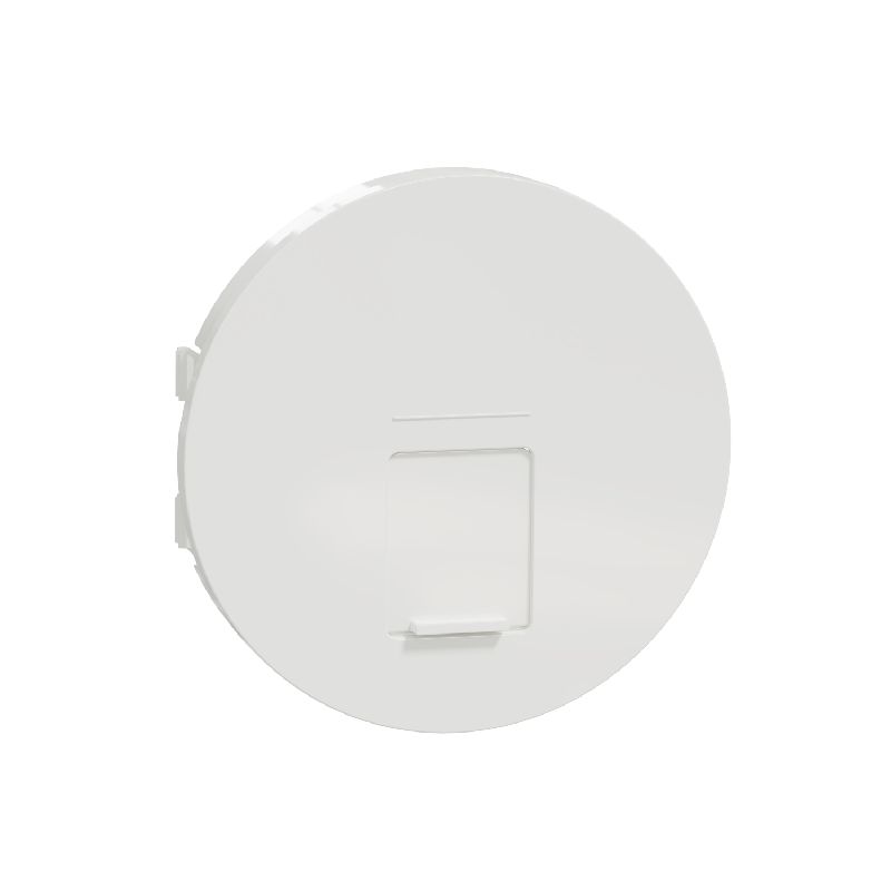 Odace Blanc, enjoliveur seul prise RJ45 simple S520671