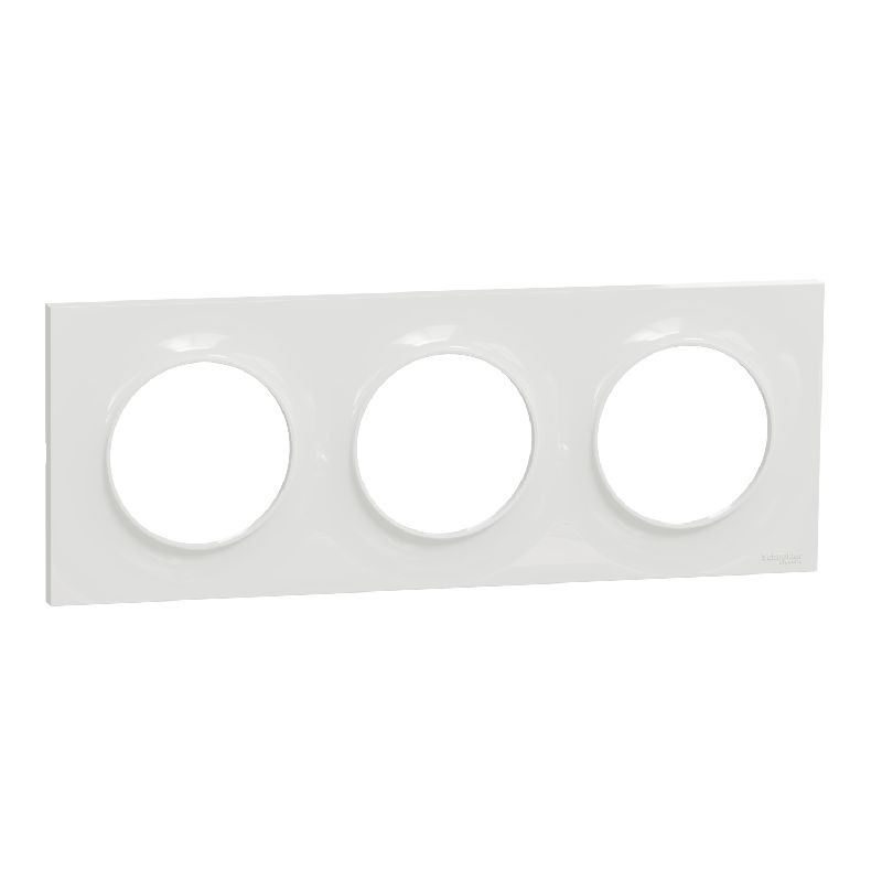 [SCH-S520706] Odace Styl, plaque Blanc 3 postes horizontaux ou v S520706