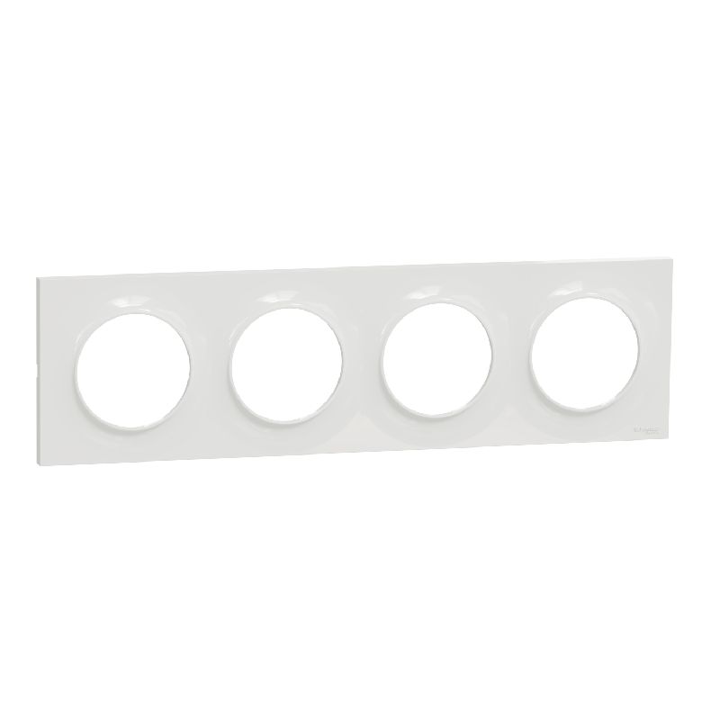 [SCH-S520708] Odace Styl, plaque Blanc 4 postes horizontaux ou v S520708