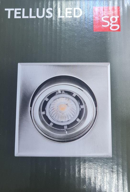 Spot Carré TELLUS Acier Brossé GU10 230V