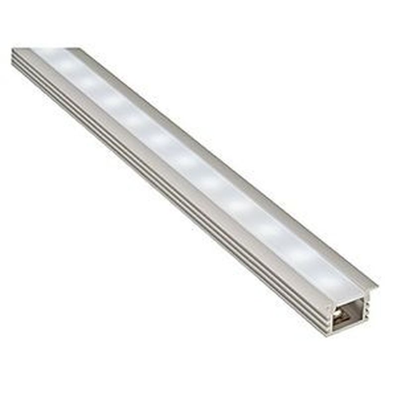 PROFIL LED A ENCASTRER, alu anodisé, 1m, diffuseur satiné inclus