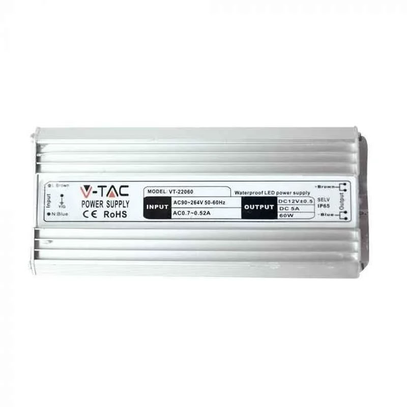 [RUB-AL-12-60-VT22060] Alimentation LED 60W 12V IP65