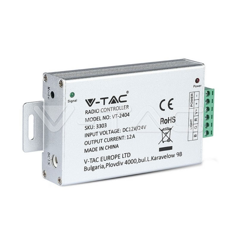 [RUB-AC-12/24-VT3303] Contrôleur RGB Télécommande Radio Fréquence 4 Touches