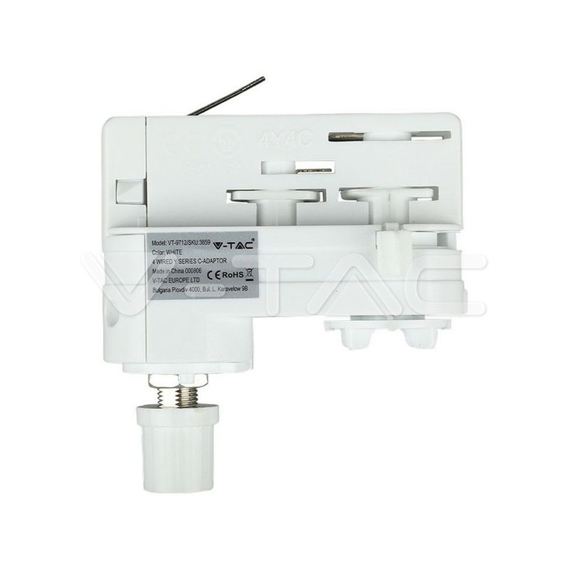 [VT-3659] Adaptateur pour rail 3 allumages blanc
