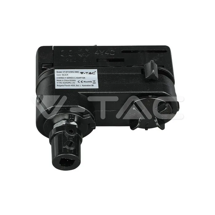 [VT-3660] Adaptateur pour rail 3 allumages noir