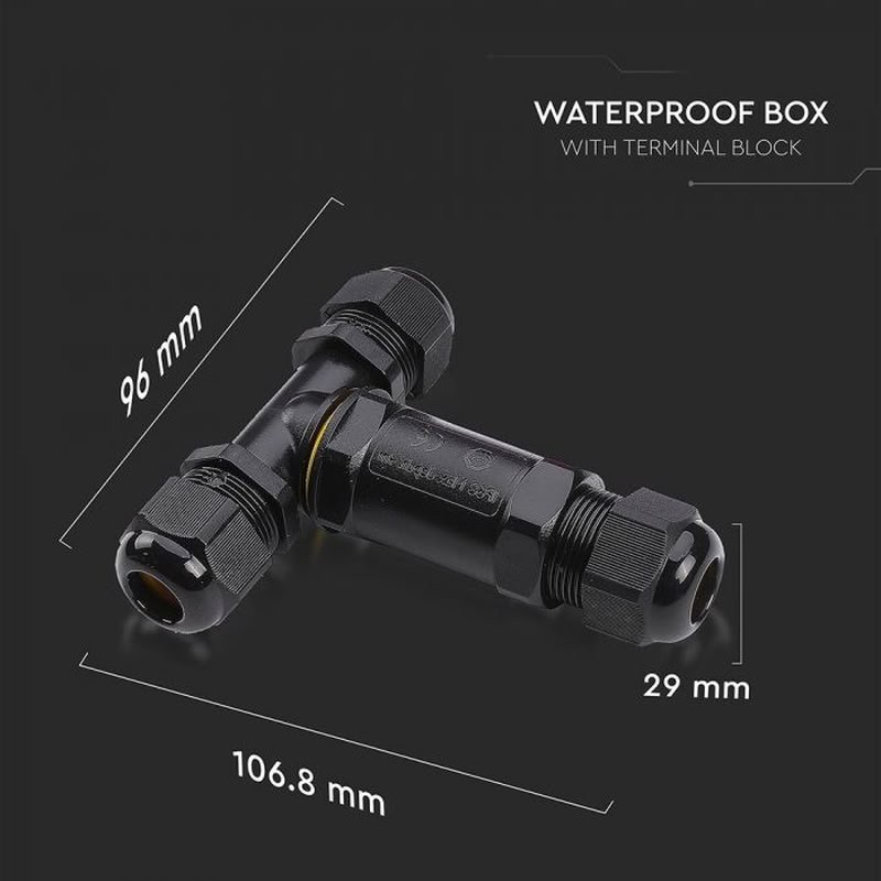 [VT-5978] Connectique noire en T pour repiquage IP68 869