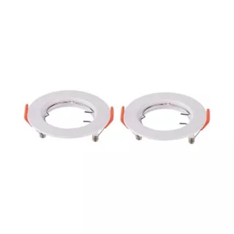 Lot de 2 spots trou 68mm rond blanc fixe à clips