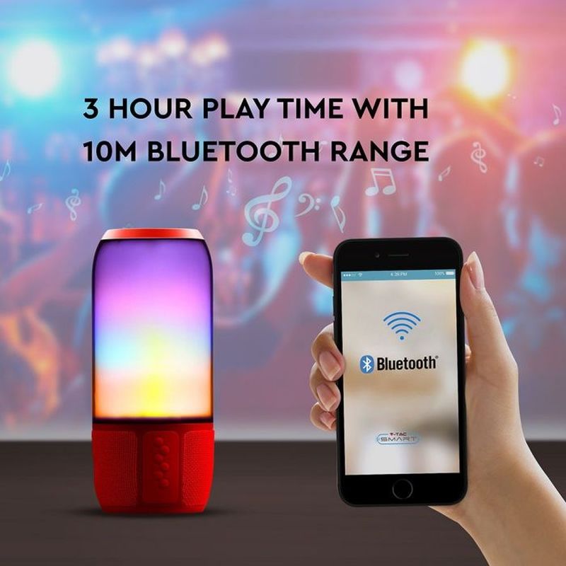 Enceinte avec éclairage LED 2x3W USB rouge