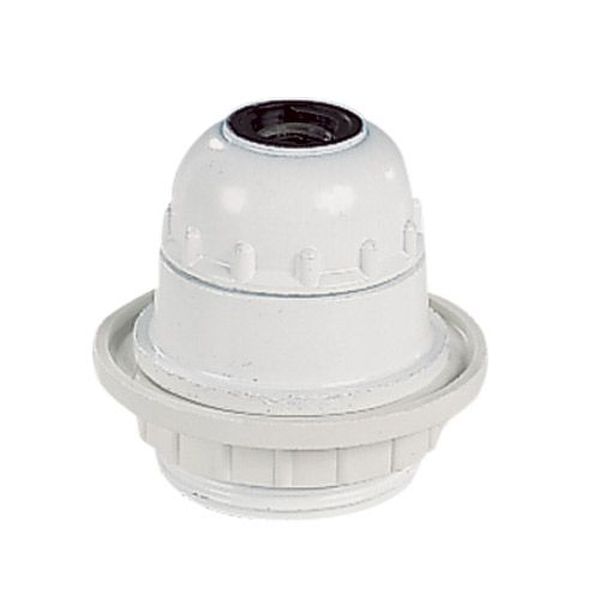 Douille e27 thermoplastique double bague blanc - elec