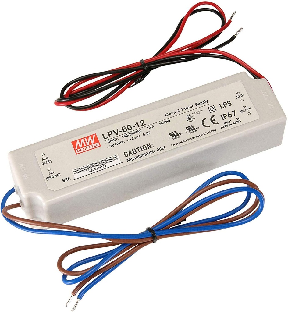 [ME-LPV-60-12] Alimentation Led 12V Dc 60W Ip67