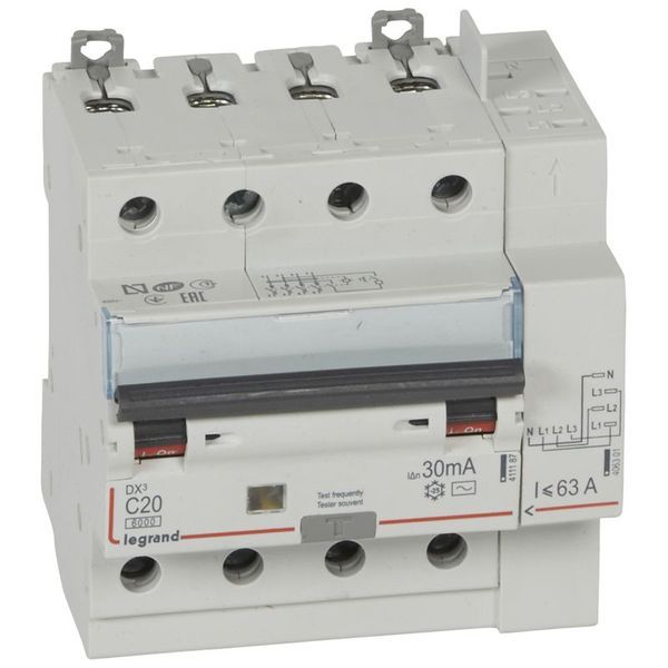 Disjoncteur Diff Dx³ 6000 -Vis/Auto-4P-400V~-20A-Typeac-30Ma legrand 411198