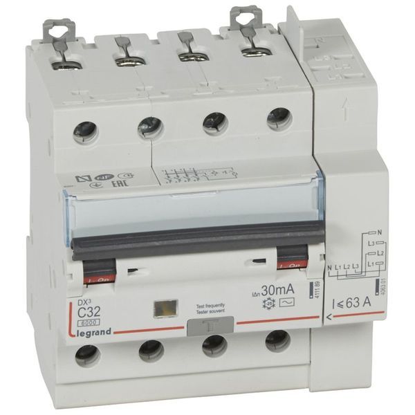 Disjoncteur Diff Dx³ 6000 -Vis/Auto-4P-400V~-32A-Typeac-30Ma legrand 411200