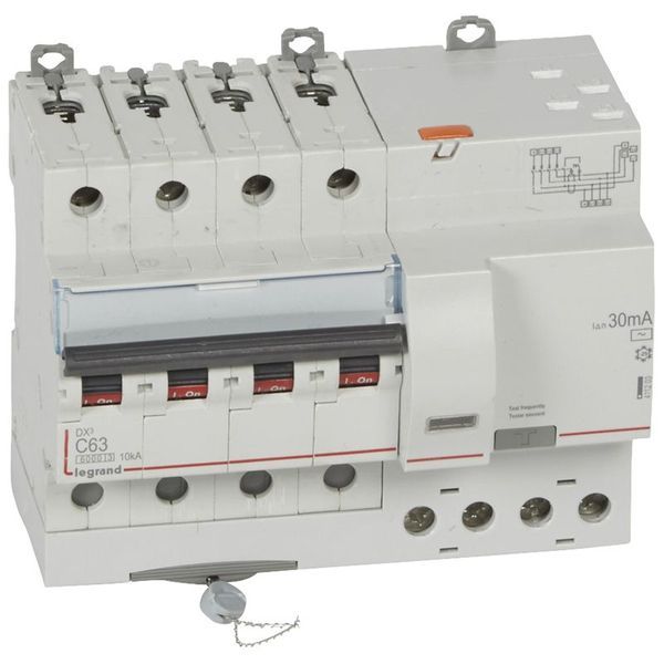 Disjoncteur Diff Dx³ 6000 -Vis/Auto-4P-400V~-63A-Typeac-30Ma legrand 411203