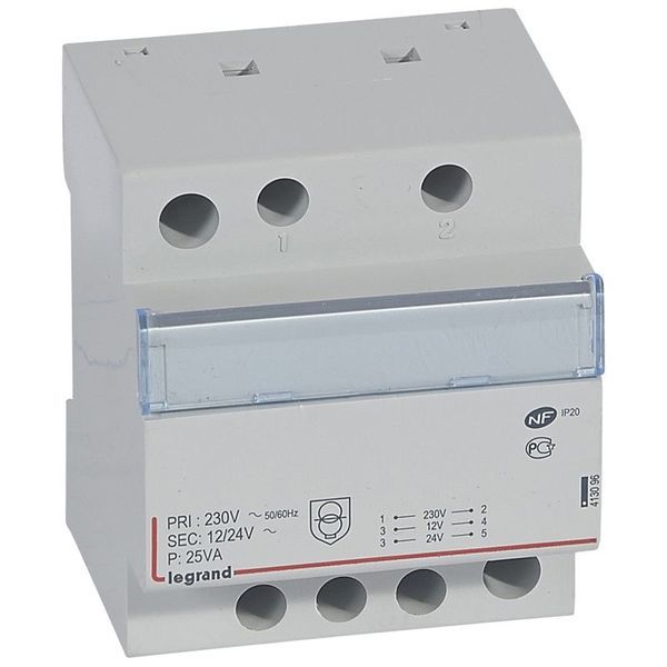 Transformateur De Sécurité 230V Vers 12V Ou 24V 25Va 4 M legrand 413096