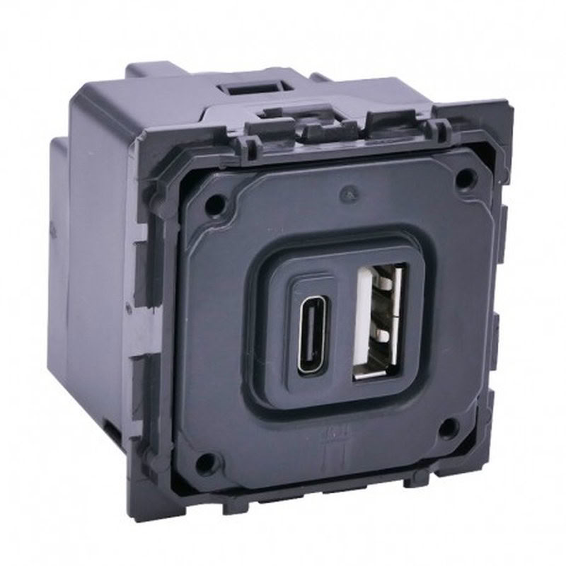 [LEG-067465] Legrand 067465 - Prise double USB Céliane Type-A et Type-C 3A 15W