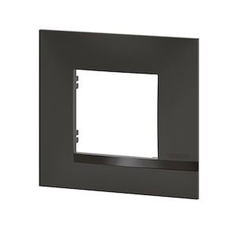 Plaque Altège Classico 1 poste Nuit - noir satiné avec liseré noir brillant
