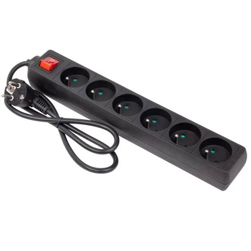 Bloc 6 pc+t+interrupteur cordon noire
