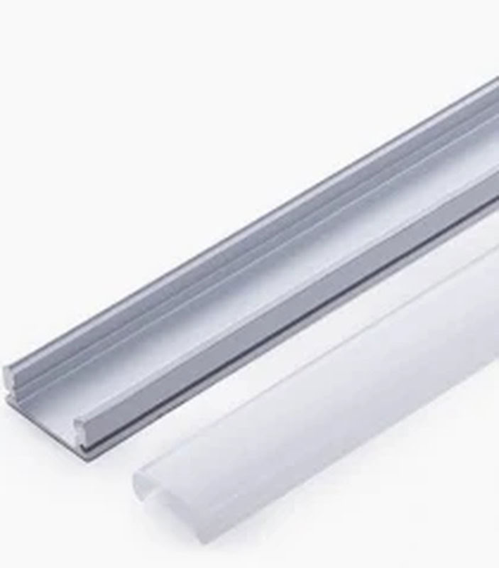 Profilé Alu Plat 2m + Diffuseur Opaque