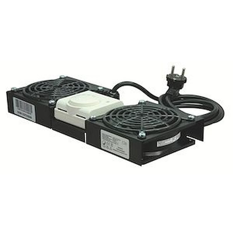 Platine de ventilation de toit -2 ventilateurs + thermostat noir)