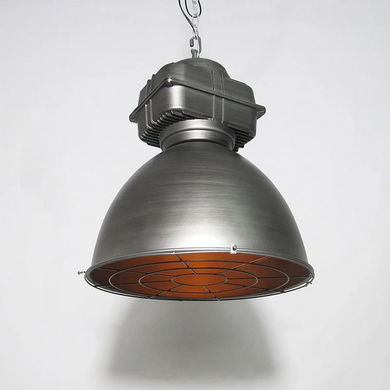 [SUSP-BLK250M/3P] Suspension industrielle E40 250w Mercure IP44 avec vitre Ø 480mm H-600mm Lumitek