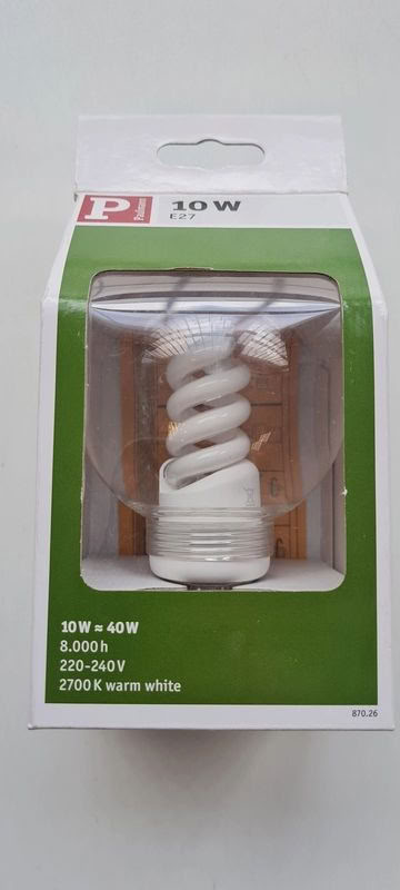 [PAU-87026] Globe 80 transparent sprirale fluocompacte E27 10W=40W 2700K