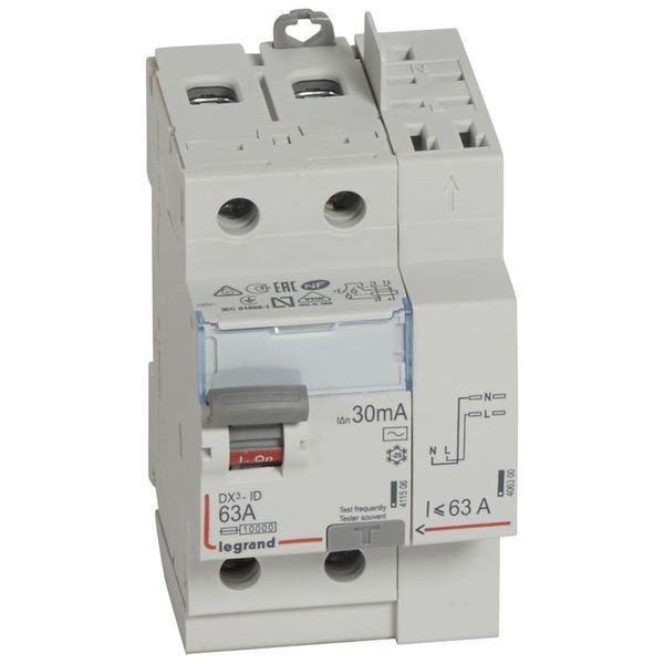 Inter Diff Dx³-Id Vis/Auto Départ Haut 2P 230V~ 63A Typeac legrand 411633