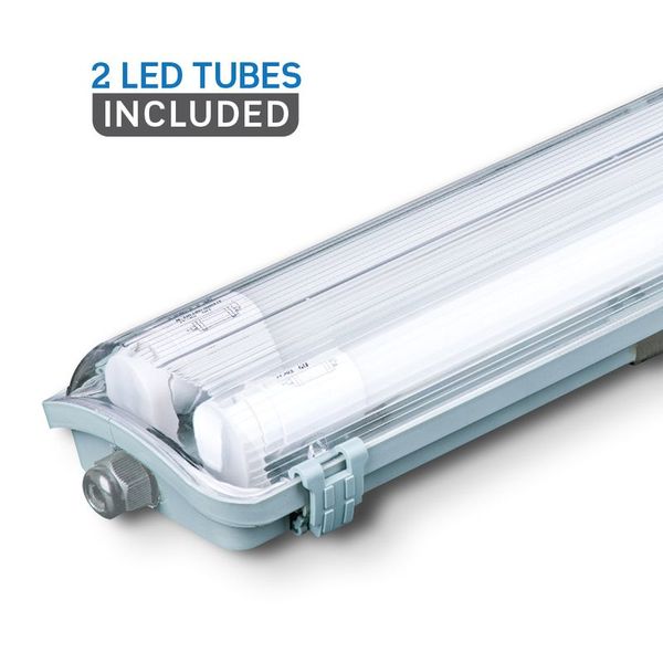 VT-6387 Réglette étanche LED avec 2 tubes 18w 1,2m 4000k IP65