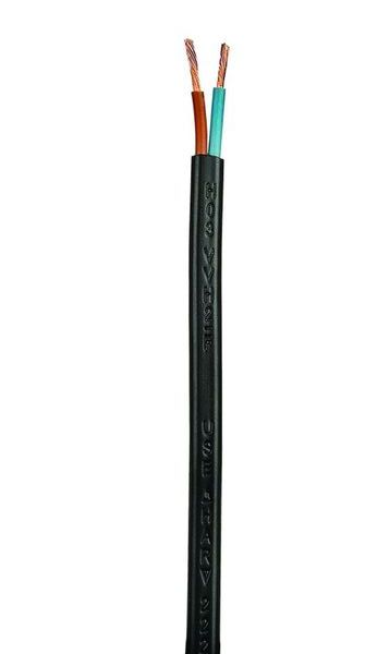 Câble meplat souple H03VVH2F 2x0,75 noir 0002 (Prix au mètre)