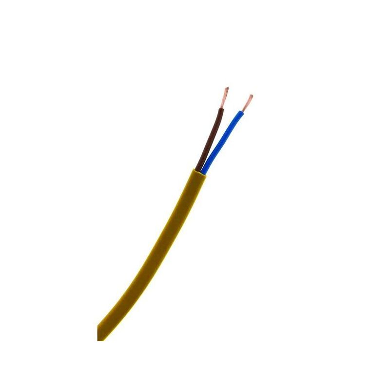 Câble Électrique Meplat Souple H03Vvh2F 2X0.75 Doré - Couronne De 10M