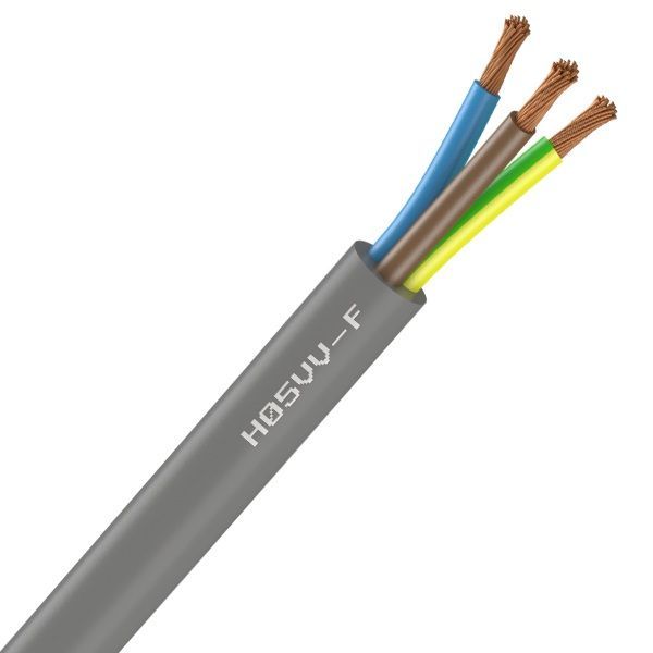 Câble souple H05VV-F gris 3G1 (Prix au mètre)
