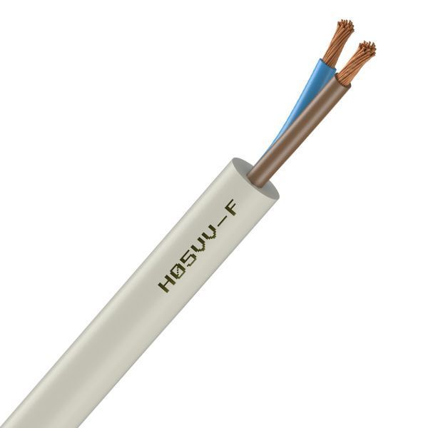 Câble souple H05VV-F blanc 2x1 (Prix au mètre)