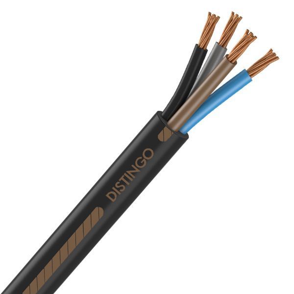 Câble U1000 R2V 4x1,5 mm2 cuivre rigide noir (Prix au mètre)