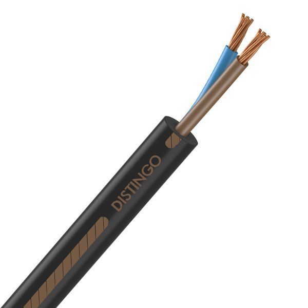Câble U1000 R2V 2x10 mm2 cuivre rigide noir (Prix au mètre)