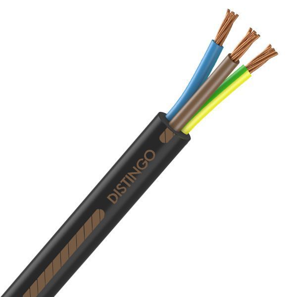 Câble U1000 R2V 3G10 mm2 cuivre rigide noir (Prix au mètre)
