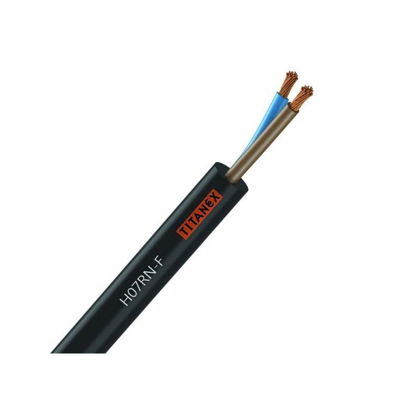 Câble Électrique H07 RN-F 2X2.5 mm² Souple Noir Cuivre - Touret De 50M