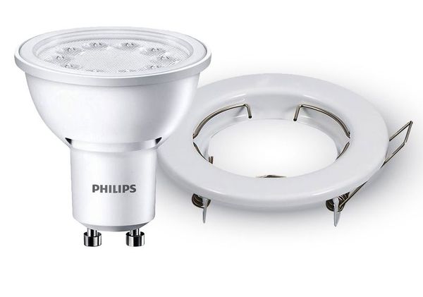 Kit Spot fixe blanc douille GU10 5W PHILIPS 840