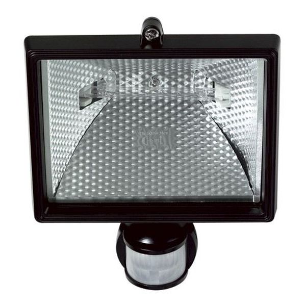 Projecteur détecteur 180° 12M R7s 500W noir IP44 230V