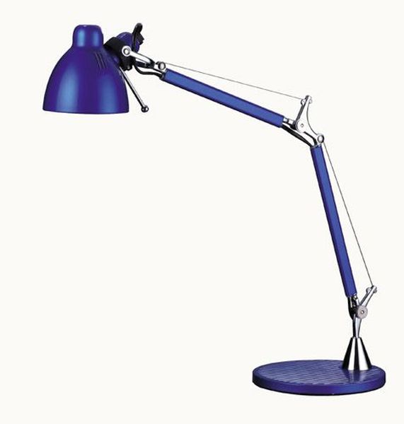 Lampe de bureau bleu articule transfo. 230/12V G6,35 50W INTIMUS