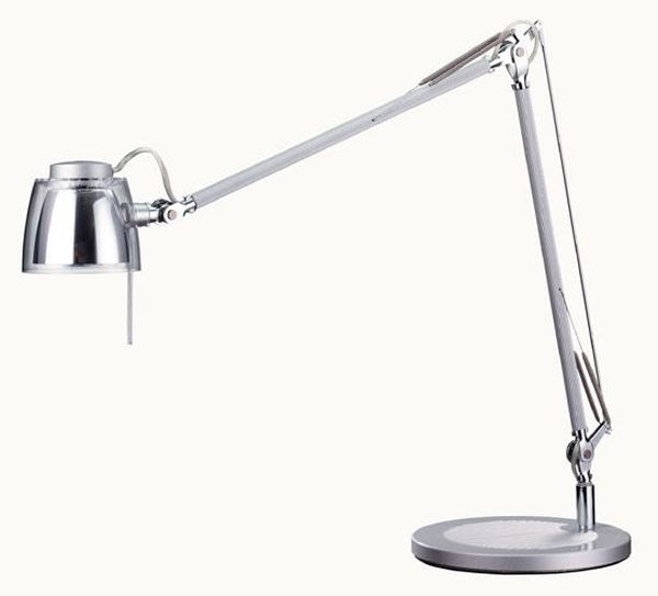 Lampe de bureau argent articule G6,35 50W INTIMUS