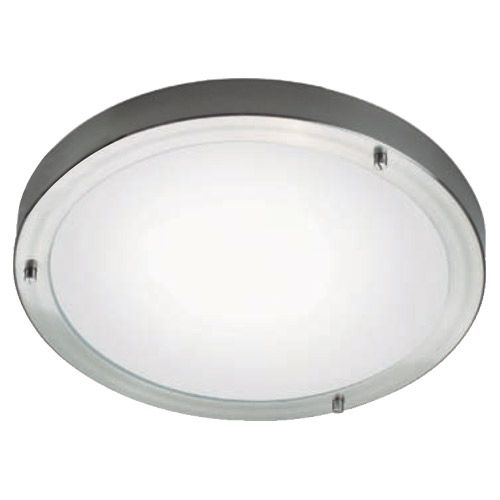 Plafonnier IP44 2x25W G9 230V acier brossé et verre