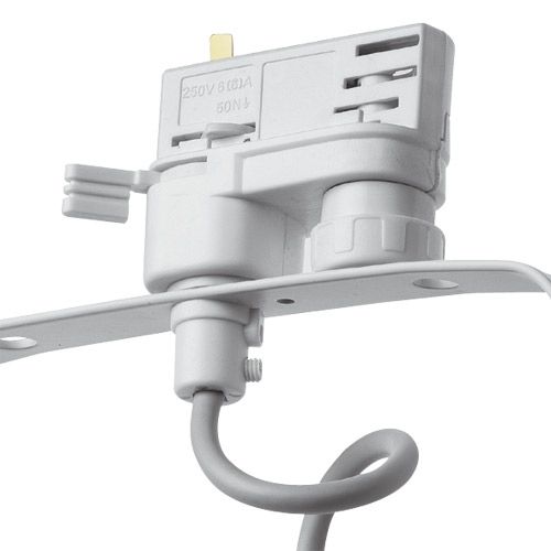 Adaptateur 6A 3 allumages blanc accessoire rail