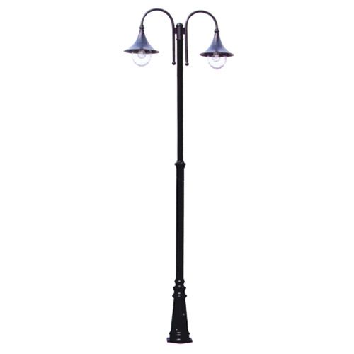 Borne 2 Globes claire E27 2X60W noir IP44 230V