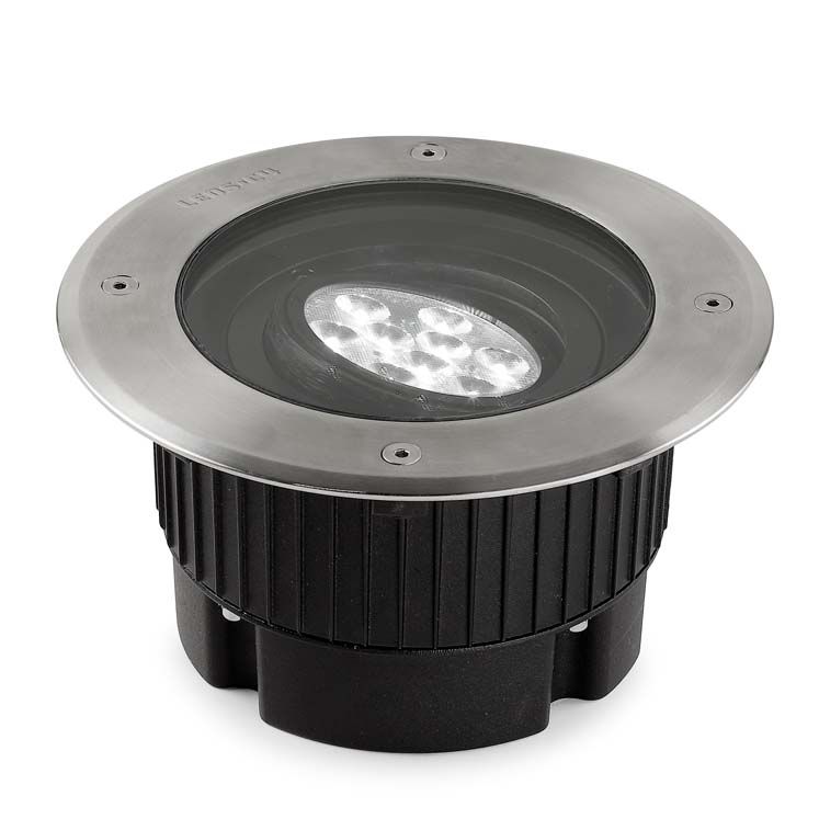 Encastré de sol gea 9 x LED 18 poli noir 55-9667-CA-CL