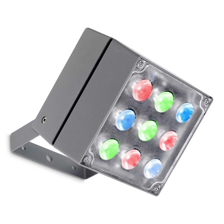 Projecteur cube rgb dmx 9 x LED 20 gris urbain 05-9935-Z5-M2